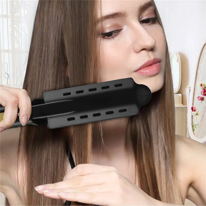 Titanium Hair Straightener - Wide Plate Flat Iron With Adjustable Temperature & Tourmaline Ceramic Plates - ZOOMNSTORE