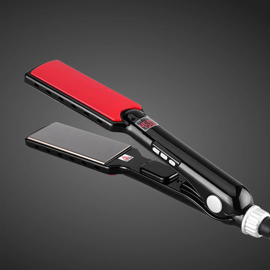 Titanium Hair Straightener | High Temperature Iron With Nano Titanium Plates & Dual Voltage - ZOOMNSTORE