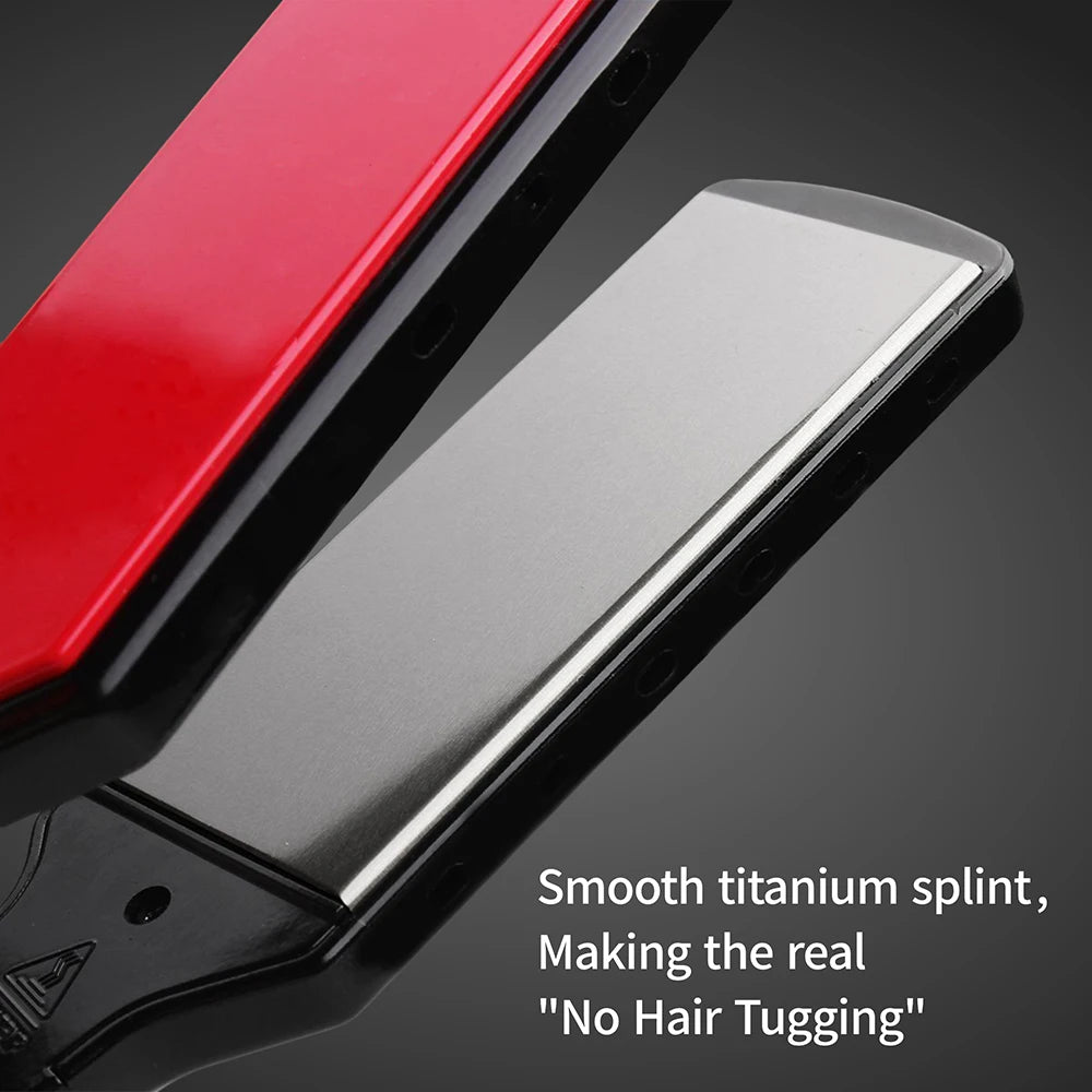 Titanium Hair Straightener | High Temperature Iron With Nano Titanium Plates & Dual Voltage - ZOOMNSTORE