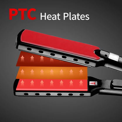 Titanium Hair Straightener | High Temperature Iron With Nano Titanium Plates & Dual Voltage - ZOOMNSTORE