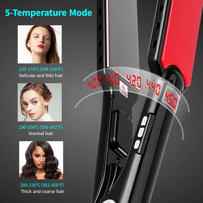 Titanium Hair Straightener | High Temperature Iron With Nano Titanium Plates & Dual Voltage - ZOOMNSTORE