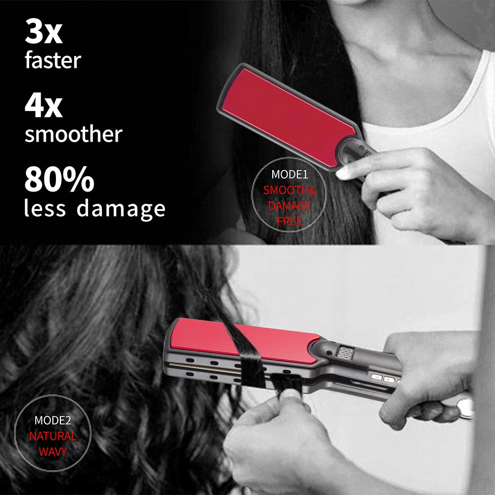 Titanium Hair Straightener | High Temperature Iron With Nano Titanium Plates & Dual Voltage - ZOOMNSTORE