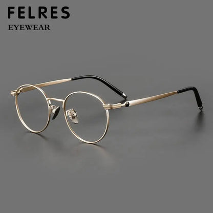 Titanium Reading Glasses - Lightweight Round Frame, Anti Blue Light, Single Focus Lenses - ZOOMNSTORE