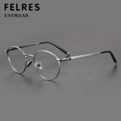 Titanium Reading Glasses - Lightweight Round Frame, Anti Blue Light, Single Focus Lenses - ZOOMNSTORE