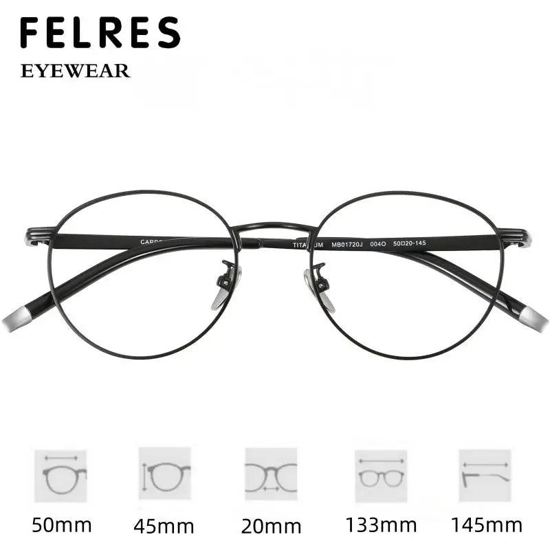 Titanium Reading Glasses - Lightweight Round Frame, Anti Blue Light, Single Focus Lenses - ZOOMNSTORE
