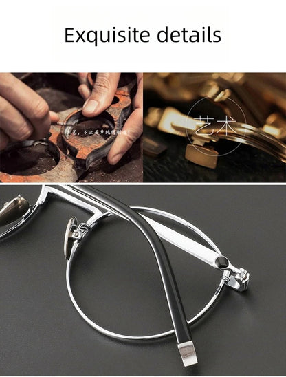 Titanium Reading Glasses - Lightweight Round Frame, Anti Blue Light, Single Focus Lenses - ZOOMNSTORE