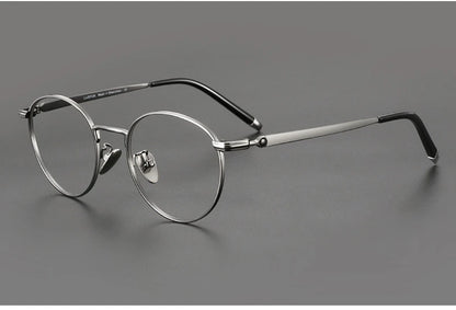 Titanium Reading Glasses - Lightweight Round Frame, Anti Blue Light, Single Focus Lenses - ZOOMNSTORE