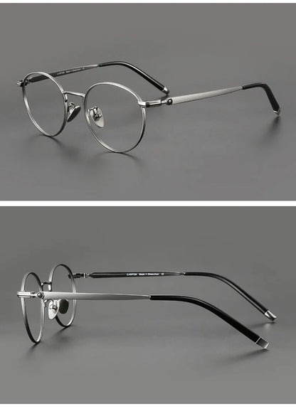 Titanium Reading Glasses - Lightweight Round Frame, Anti Blue Light, Single Focus Lenses - ZOOMNSTORE