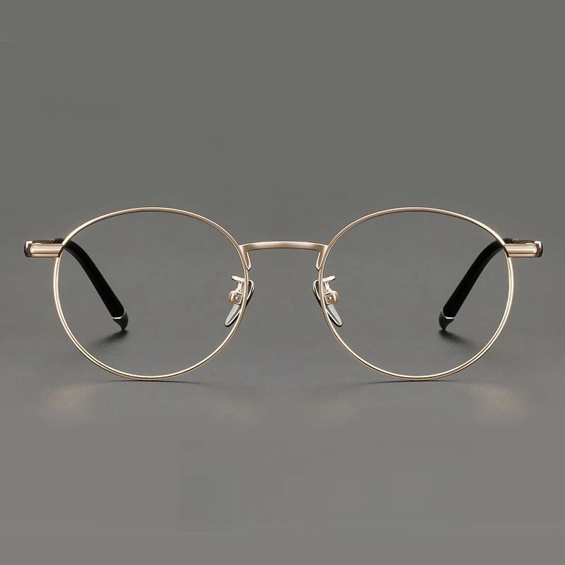 Titanium Reading Glasses - Lightweight Round Frame, Anti Blue Light, Single Focus Lenses - ZOOMNSTORE