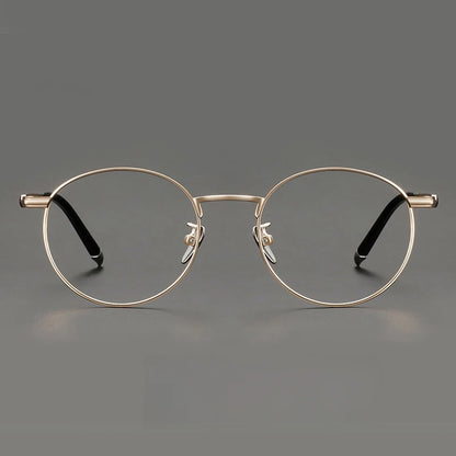 Titanium Reading Glasses - Lightweight Round Frame, Anti Blue Light, Single Focus Lenses - ZOOMNSTORE