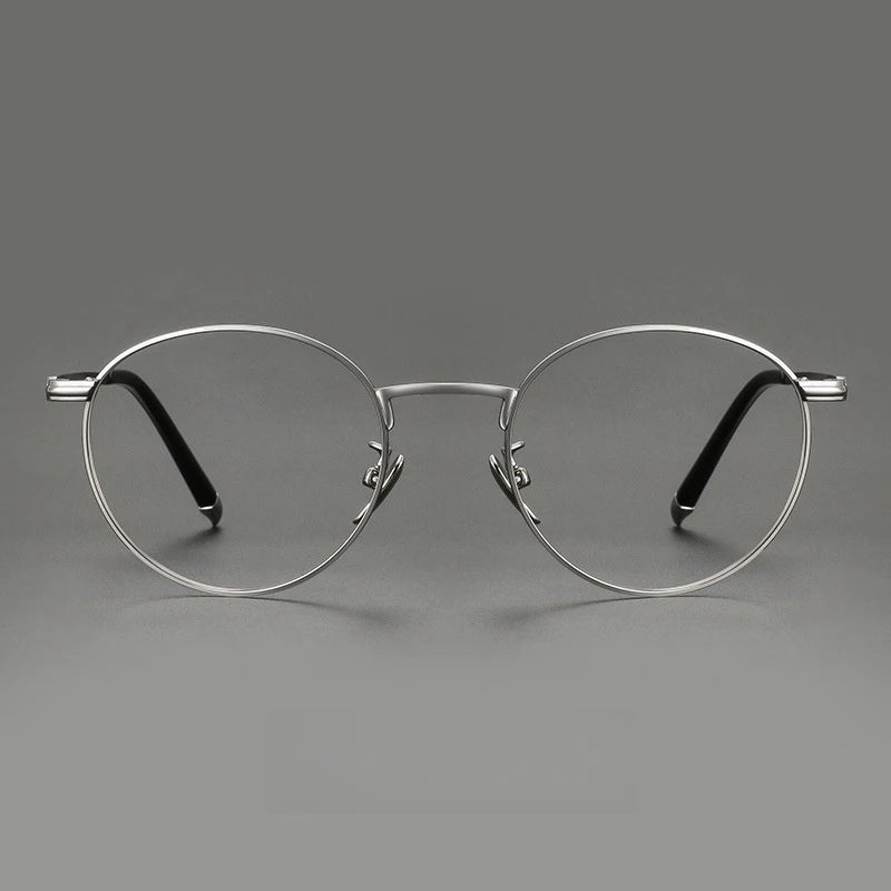 Titanium Reading Glasses - Lightweight Round Frame, Anti Blue Light, Single Focus Lenses - ZOOMNSTORE