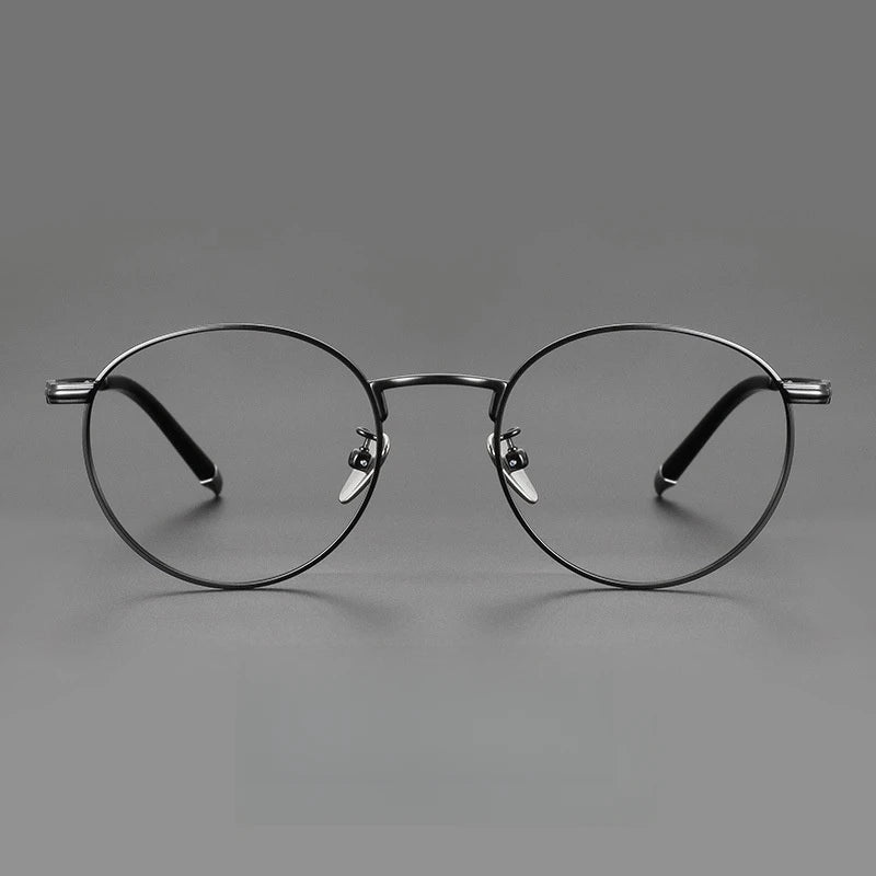 Titanium Reading Glasses - Lightweight Round Frame, Anti Blue Light, Single Focus Lenses - ZOOMNSTORE