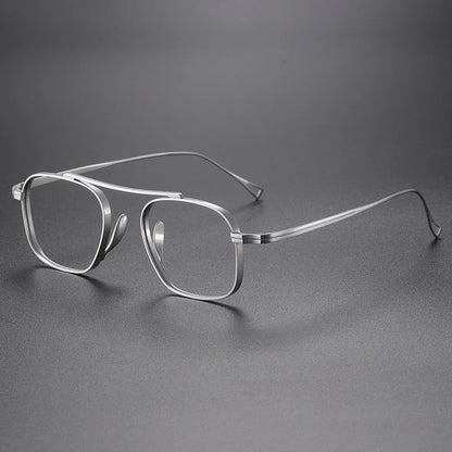 Titanium Reading Glasses – Retro Square Frames With Anti Glare Lenses | Unisex Fashion Eyewear - ZOOMNSTORE
