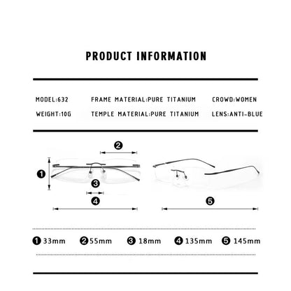 Titanium Reading Glasses - Ultra-Light Rimless Eyeglass Frames with Anti-Reflective Lenses - ZOOMNSTORE