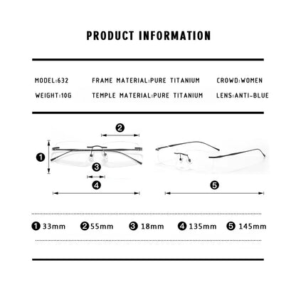 Titanium Reading Glasses - Ultra-Light Rimless Eyeglass Frames with Anti-Reflective Lenses - ZOOMNSTORE