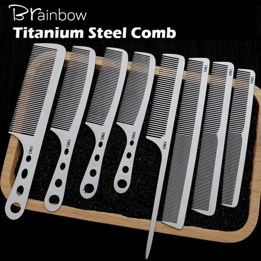 Titanium Steel Comb – Professional Hairdressing Salon Tool | Ultra Thin, Anti Static - ZOOMNSTORE