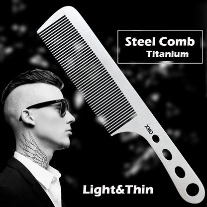 Titanium Steel Comb – Professional Hairdressing Salon Tool | Ultra Thin, Anti Static - ZOOMNSTORE