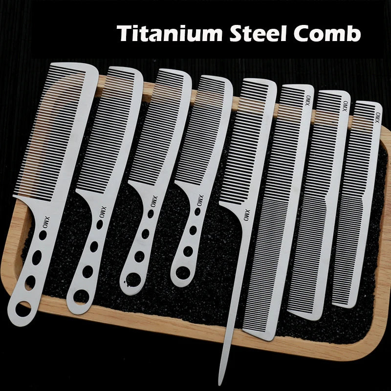 Titanium Steel Comb – Professional Hairdressing Salon Tool | Ultra Thin, Anti Static - ZOOMNSTORE