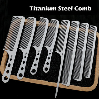 Titanium Steel Comb – Professional Hairdressing Salon Tool | Ultra Thin, Anti Static - ZOOMNSTORE