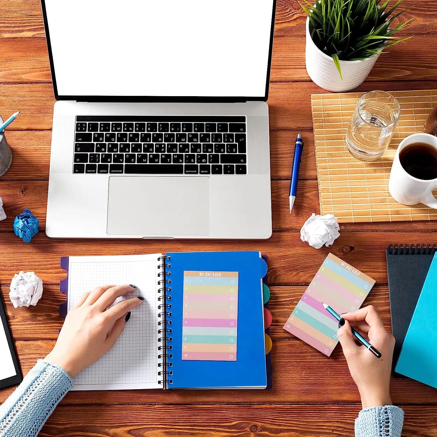 Multicolor Lined Sticky Notes - 50 Sheets Portable Memo Pad Kawaii Stationery - ZOOMNSTORE