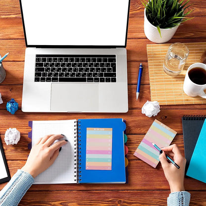 Multicolor Lined Sticky Notes - 50 Sheets Portable Memo Pad Kawaii Stationery - ZOOMNSTORE