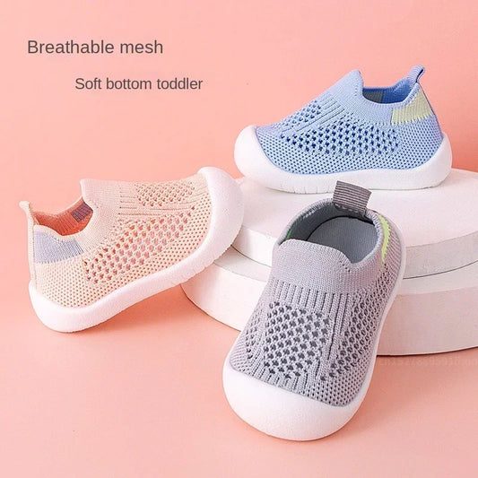 Breathable Knitted Toddler Sneakers - Boys  Girls Slip-On Casual Shoes - ZOOMNSTORE