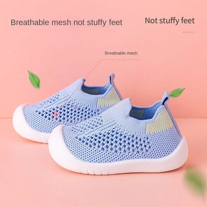 Breathable Knitted Toddler Sneakers - Boys  Girls Slip-On Casual Shoes - ZOOMNSTORE