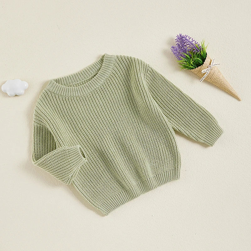 Toddler Cable Knit Sweater - Unisex Kids Pullover With Diamond Pattern Design - ZOOMNSTORE