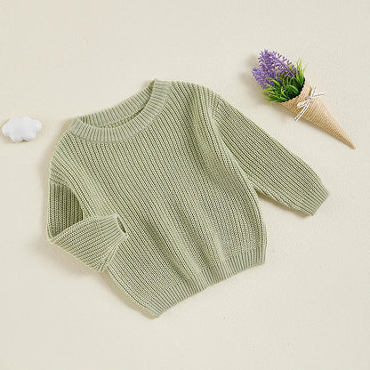Toddler Cable Knit Sweater - Unisex Kids Pullover With Diamond Pattern Design - ZOOMNSTORE