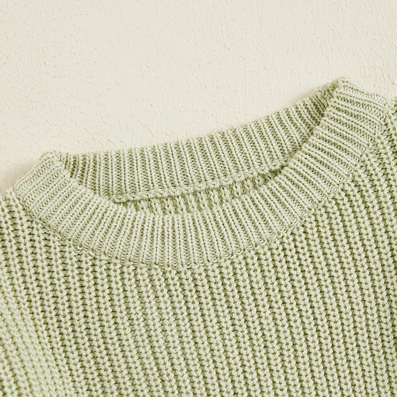 Toddler Cable Knit Sweater - Unisex Kids Pullover With Diamond Pattern Design - ZOOMNSTORE