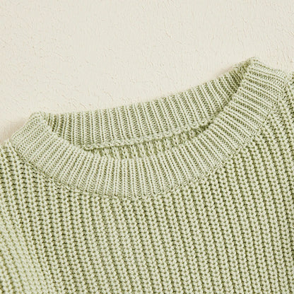 Toddler Cable Knit Sweater - Unisex Kids Pullover With Diamond Pattern Design - ZOOMNSTORE