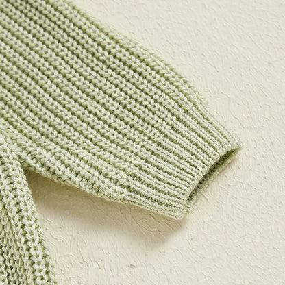 Toddler Cable Knit Sweater - Unisex Kids Pullover With Diamond Pattern Design - ZOOMNSTORE