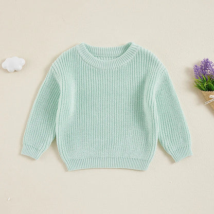 Toddler Cable Knit Sweater - Unisex Kids Pullover With Diamond Pattern Design - ZOOMNSTORE