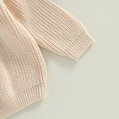 Toddler Crew Neck Sweaters - Soft Warm Knit Pullovers For Kids, Machine Washable - ZOOMNSTORE