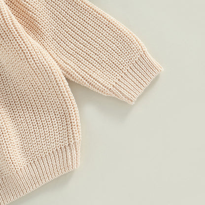 Toddler Crew Neck Sweaters - Soft Warm Knit Pullovers For Kids, Machine Washable - ZOOMNSTORE