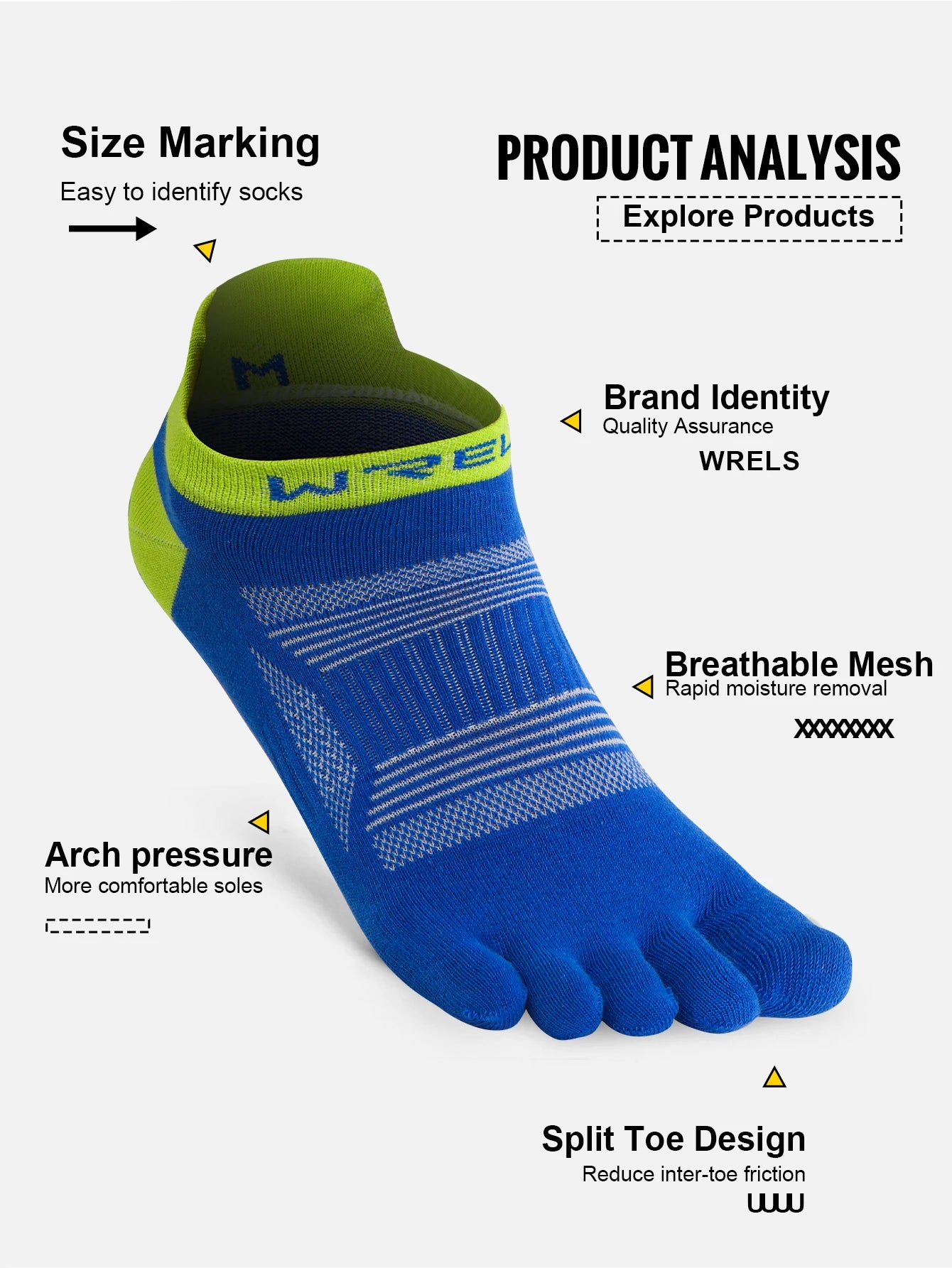 Toe Socks Running - Breathable Five Finger Athletic Socks With Compression Arch Support - ZOOMNSTORE