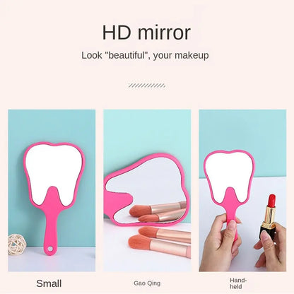 Tooth Shaped Mirror - Durable Handheld Makeup Mirror, Cute Dental Gift - ZOOMNSTORE