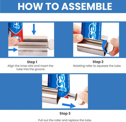 Stainless Steel Ointment Dispenser - Toothpaste Squeezer  Roller for Cosmetics - ZOOMNSTORE