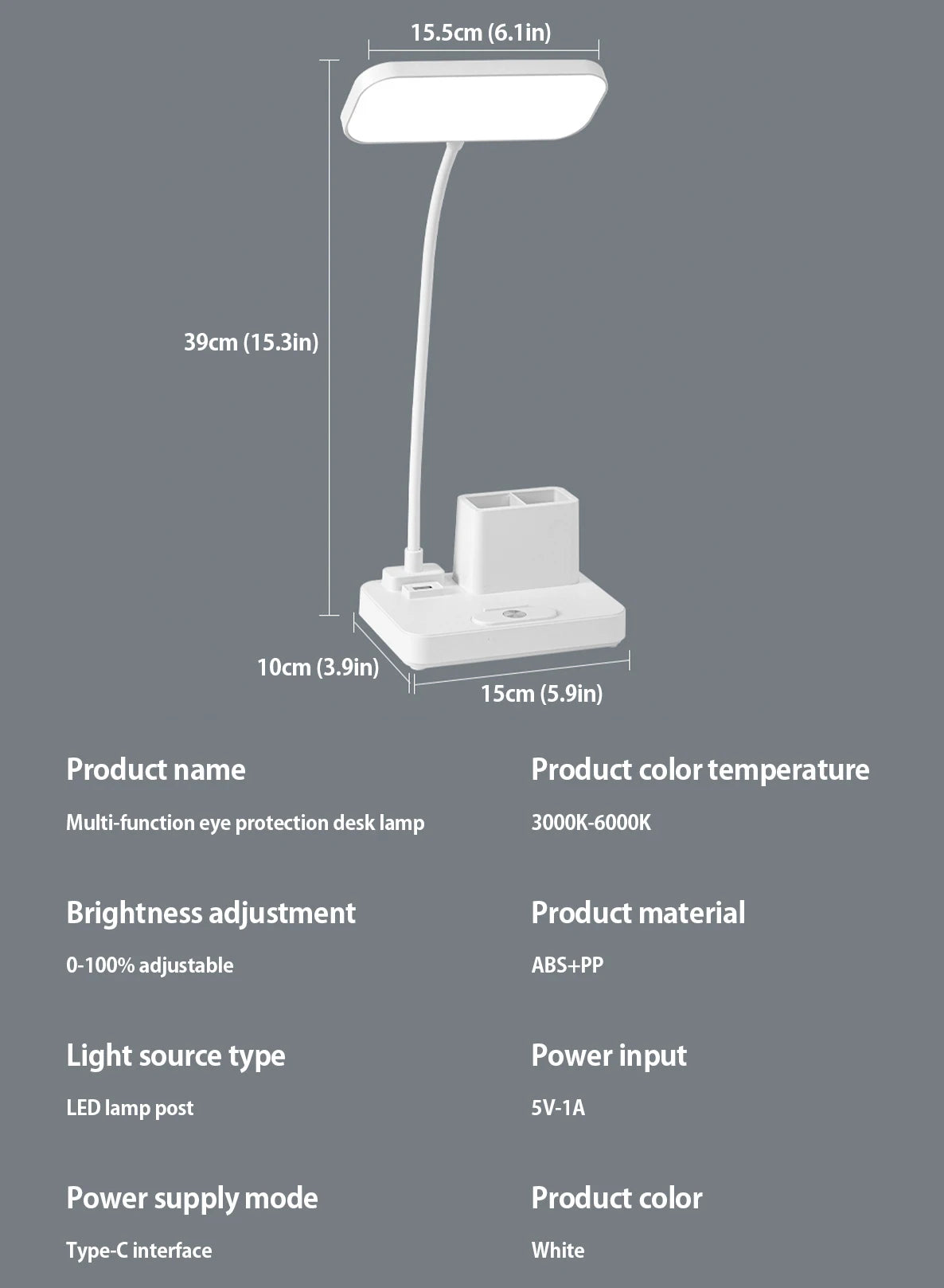 Touch Dimming Desk Lamp - Rechargeable LED Clip-On Lamp with Infinite Dimming & Adjustable Color Temperature - ZOOMNSTORE