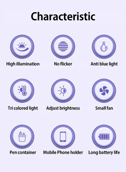Touch Dimming Desk Lamp - Rechargeable LED Clip-On Lamp with Infinite Dimming & Adjustable Color Temperature - ZOOMNSTORE