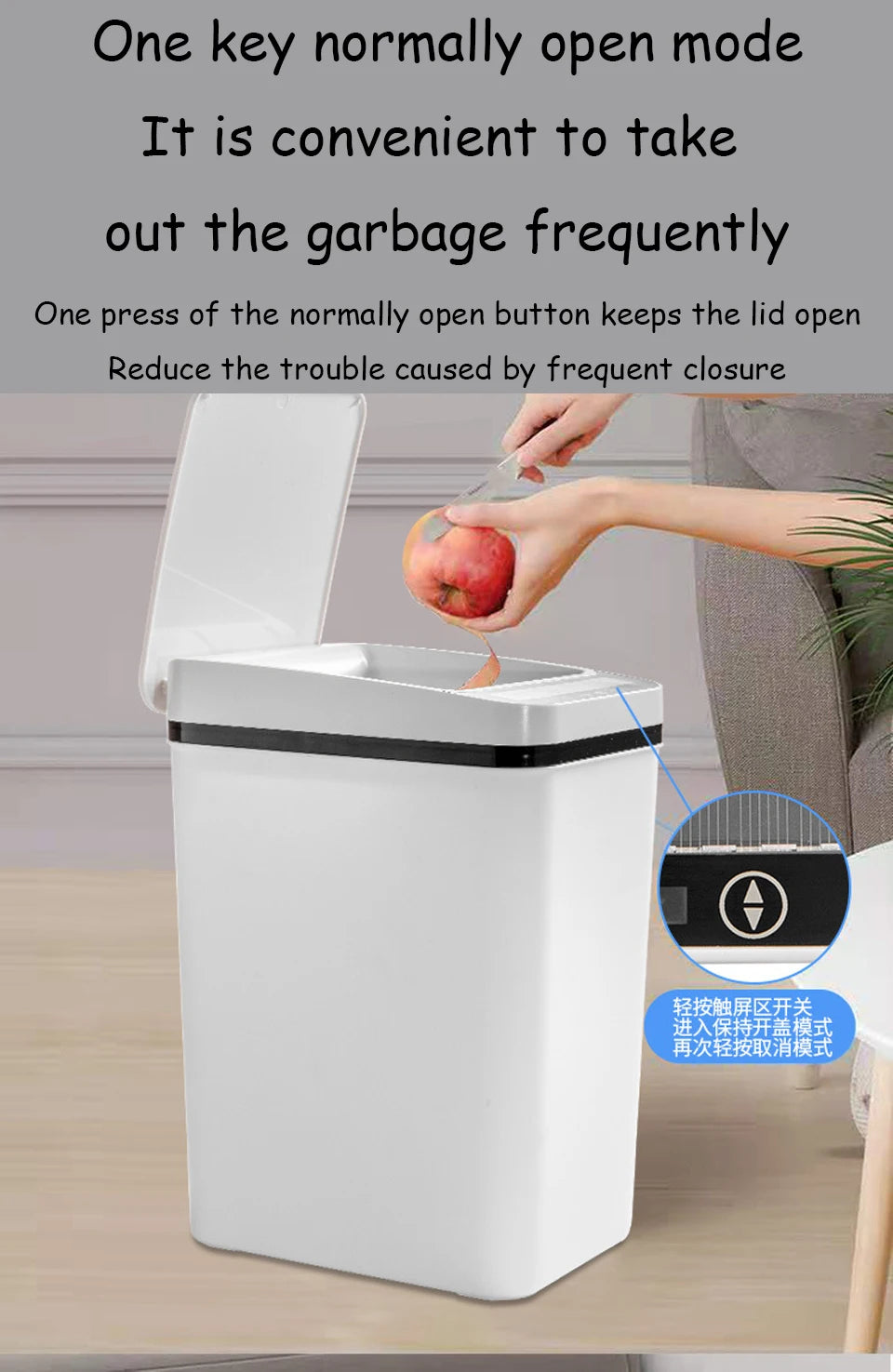 Touchless Trash Can - 12L Motion Sensor Kitchen  Bathroom Bin - ZOOMNSTORE
