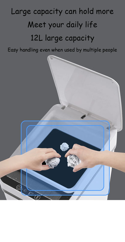 Touchless Trash Can - 12L Motion Sensor Kitchen  Bathroom Bin - ZOOMNSTORE