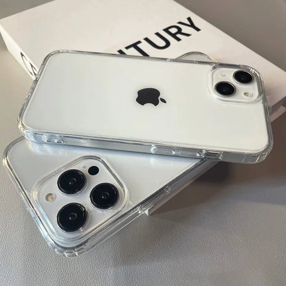Luxury Soft Acrylic Phone Case - Shockproof Transparent Cover for iPhone 11 to 16 Pro Max XS X XR 7 8 Plus Mini - ZOOMNSTORE