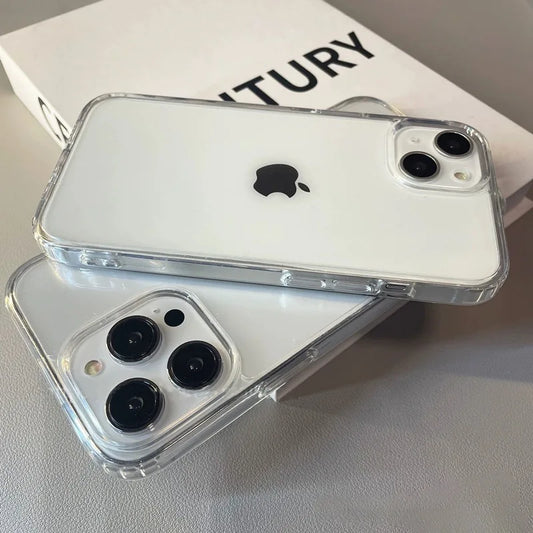 Luxury Soft Acrylic Phone Case - Shockproof Transparent Cover for iPhone 11 to 16 Pro Max XS X XR 7 8 Plus Mini - ZOOMNSTORE