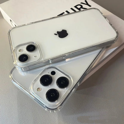 Luxury Soft Acrylic Phone Case - Shockproof Transparent Cover for iPhone 11 to 16 Pro Max XS X XR 7 8 Plus Mini - ZOOMNSTORE