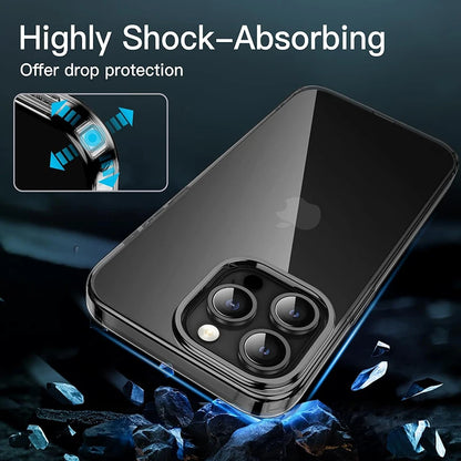 Transparent Black Silicone Case for iPhone 15 Pro Max - Ultra Thin Soft Cover for iPhone 14131211 Pro Max - ZOOMNSTORE