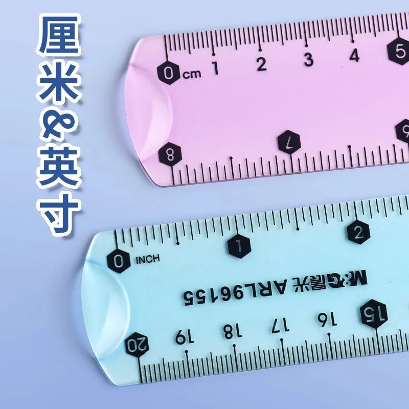 M&G 15/20/30 cm Transparent Soft Ruler for Primary School Students Folding Straight Ruler - ZOOMNSTORE