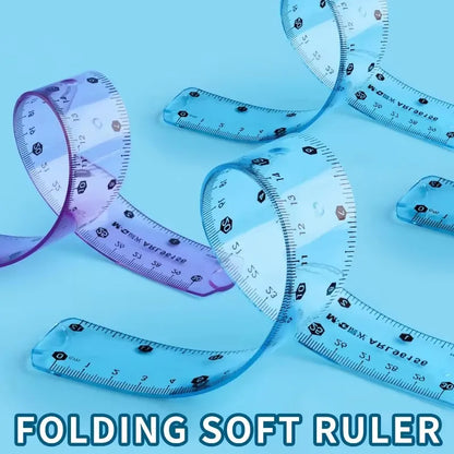 M&G 15/20/30 cm Transparent Soft Ruler for Primary School Students Folding Straight Ruler - ZOOMNSTORE