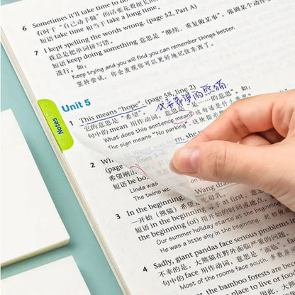 Transparent Waterproof Sticky Note Pad - 50 Sheets Self-Adhesive Memo Pad - ZOOMNSTORE