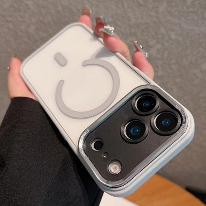 Transparent Metal Bumper Case for iPhone 11-17 Pro Max  Plus - MagSafe Compatible Clear Cover - ZOOMNSTORE